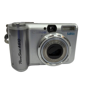 Canon PowerShot A610 PC1146 5.0MP Silver Digital Camera For Parts Repair